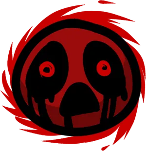 Red Fear Emoticon Artwork PNG image