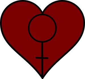 Red Feminist Symbol Heart Transparent Background PNG image