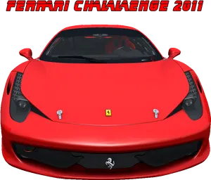 Red Ferrari Front View2011 PNG image