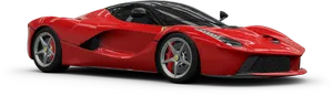 Red Ferrari La Ferrari Side View PNG image