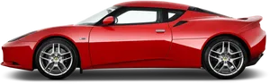 Red Ferrari Side Profile PNG image