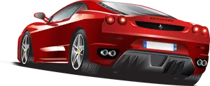Red Ferrari Sports Car Illustration PNG image