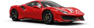 Red Ferrari Sports Car Profile PNG image