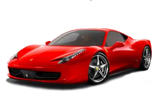 Red Ferrari458 Italia Side View PNG image