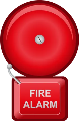 Red Fire Alarm Bell PNG image