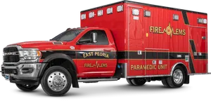 Red Fire E M S Paramedic Unit Vehicle PNG image