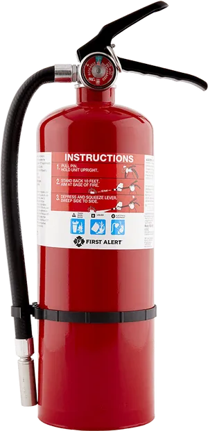 Red Fire Extinguisher First Alert PNG image