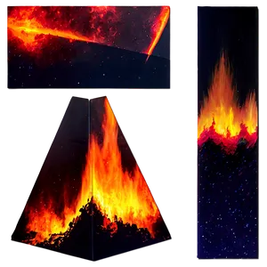 Red Fire Geometric Shape PNG Ghe PNG