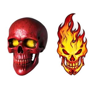 Red Fire Skull Image PNG Wdy33 PNG