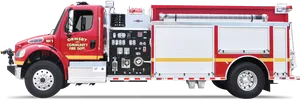 Red Fire Truck Side View