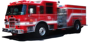 Red Fire Truck Side View PNG image