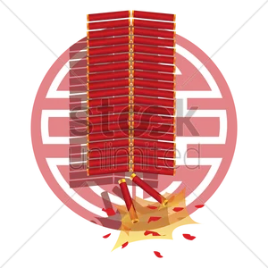 Red Firecrackers Cartoon Illustration PNG image
