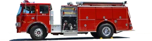 Red Firetruck Side View H D PNG