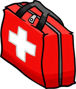 Red First Aid Kit Cartoon PNG image