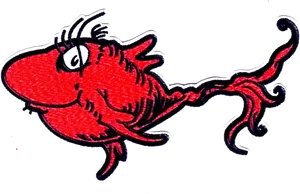 Red Fish Dr Seuss Character PNG image