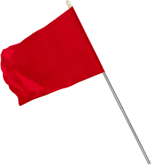 Red Flag Waving Against Gray Background PNG