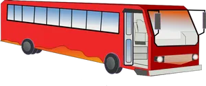 Red Flame Bus Illustration