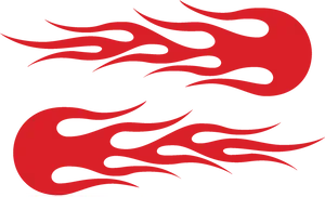 Red Flame Graphicson Black Background PNG image