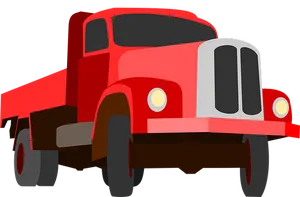 Red Flatbed Truck Illustration
