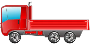 Red Flatbed Truck Illustration