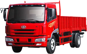 Red Flatbed Truck Isolated PNG image