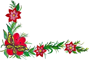Red Floral Butterfly Clipart
