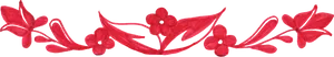 Red Floral Design Element PNG