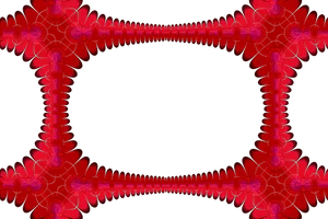 Red Floral Fractal Frame PNG image