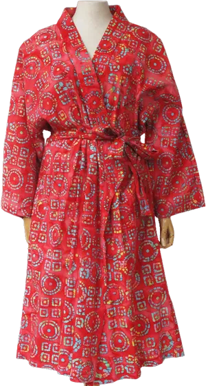 Red Floral Kimono Robe PNG image