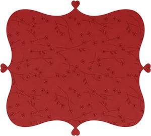 Red Floral Tablecloth Design PNG