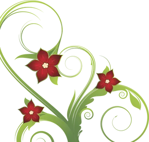 Red Floral Vector Art PNG image