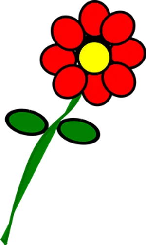 Red Flower Cartoon Illustration