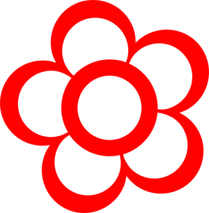Red Flower Outline Graphic PNG