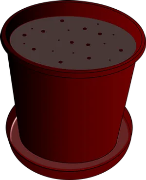 Red Flower Pot Illustration PNG image