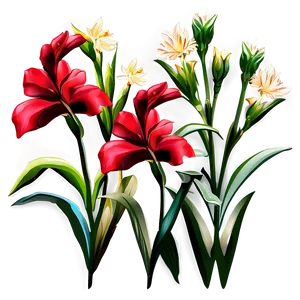 Red Flowers Clipart PNG 06122024