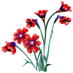 Red Flowers Fantasy PNG Jpy PNG