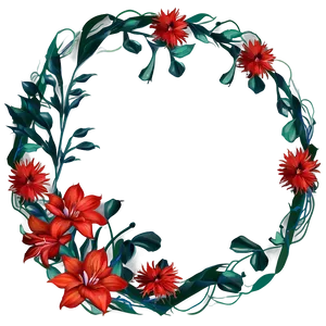 Red Flowers Frame PNG Cwb PNG