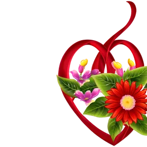 Red Flowers Heart PNG Brc73 PNG