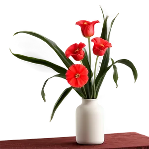 Red Flowers In Vase Png 20 PNG image