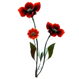 Red Flowers Silhouette PNG 98