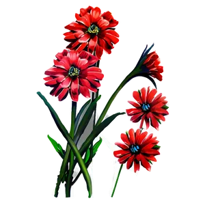 Red Flowers Sunset PNG 06122024 PNG