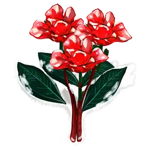Red Flowers Winter Theme PNG Mwb PNG