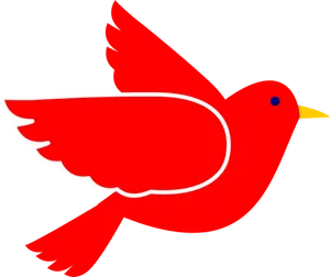 Red Flying Bird Vector Illustration PNG image