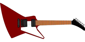 Red Flying V Guitar Illustration