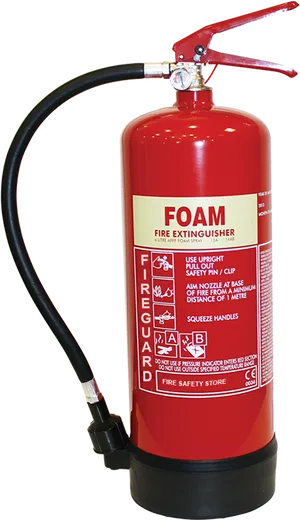 Red Foam Fire Extinguisher PNG image