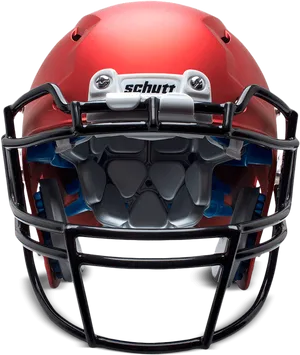 Red Football Helmet Schutt Front View PNG