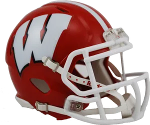 Red Football Helmetwith White W Logo PNG