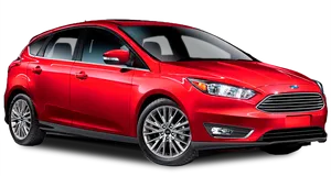 Red Ford Focus Hatchback Profile PNG image