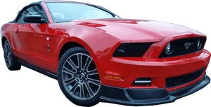 Red Ford Mustang Convertible PNG image