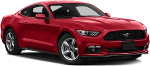 Red Ford Mustang Coupe Profile View PNG image